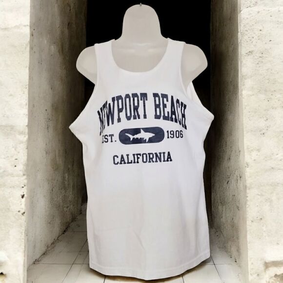 TANK TOP NEWPORT BEACH Est. 1906 CALIFORNIA ALSTYLE APPAREL ACTIVEWEAR MEDIUM - Picture 1 of 16